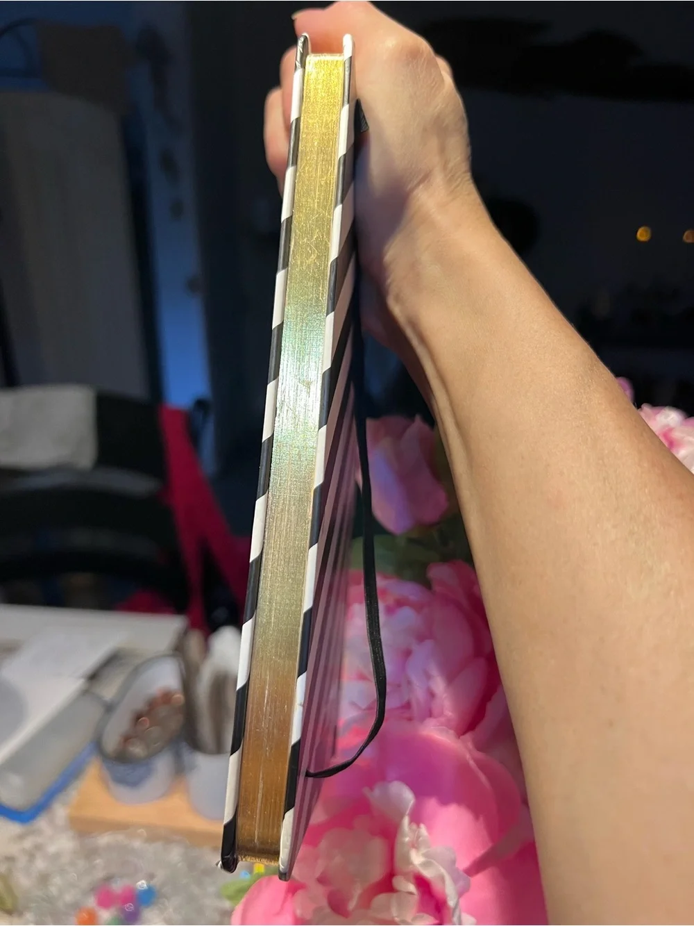 Striped Hardcover Journal - “Smile It Looks Good On You!” read more
